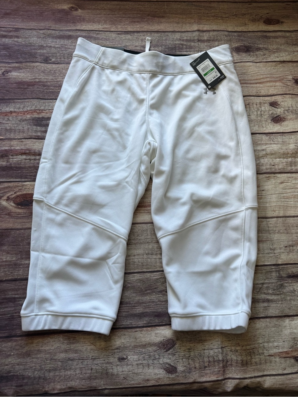 Under Armour Vanish Softball Beltless White Pants 1364115 Women's Large NEW